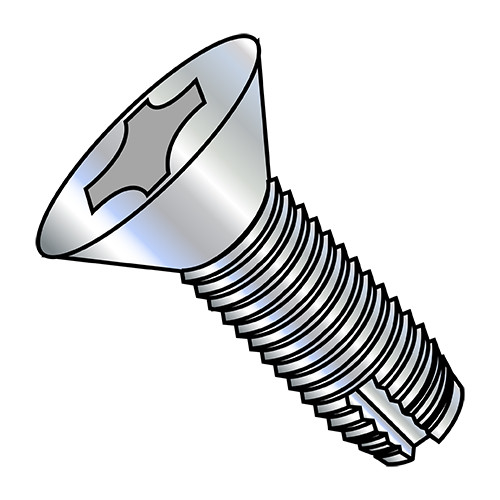 8-32X2 Phillips Flat Thread Cutting Screw Type 1 Fully Threaded Zinc (Pack Qty 2,500) BC-08321PF